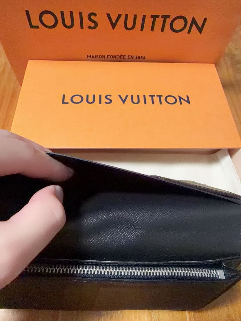 Louis Vuitton ブラック長財布 ICチップ 箱&保存袋付 フランス製