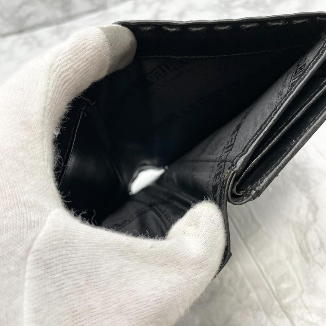 極美品✨L.E.D.BITES 折り財布 スティングレイ ラウンド ブラック