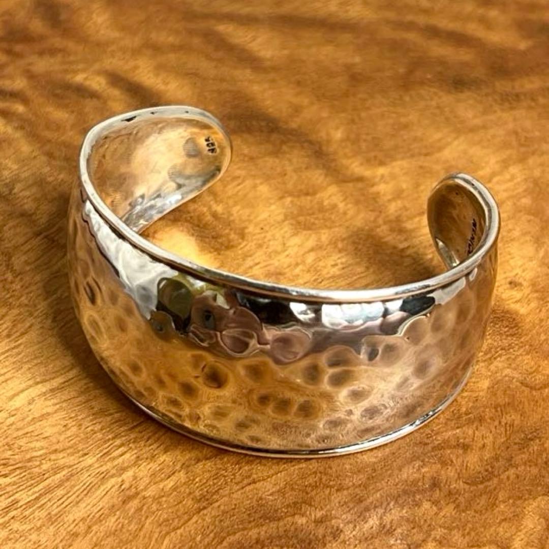 メキシコ ヴィンテージ シルバー ハンマーカフ ブレスレット MEXCO 925