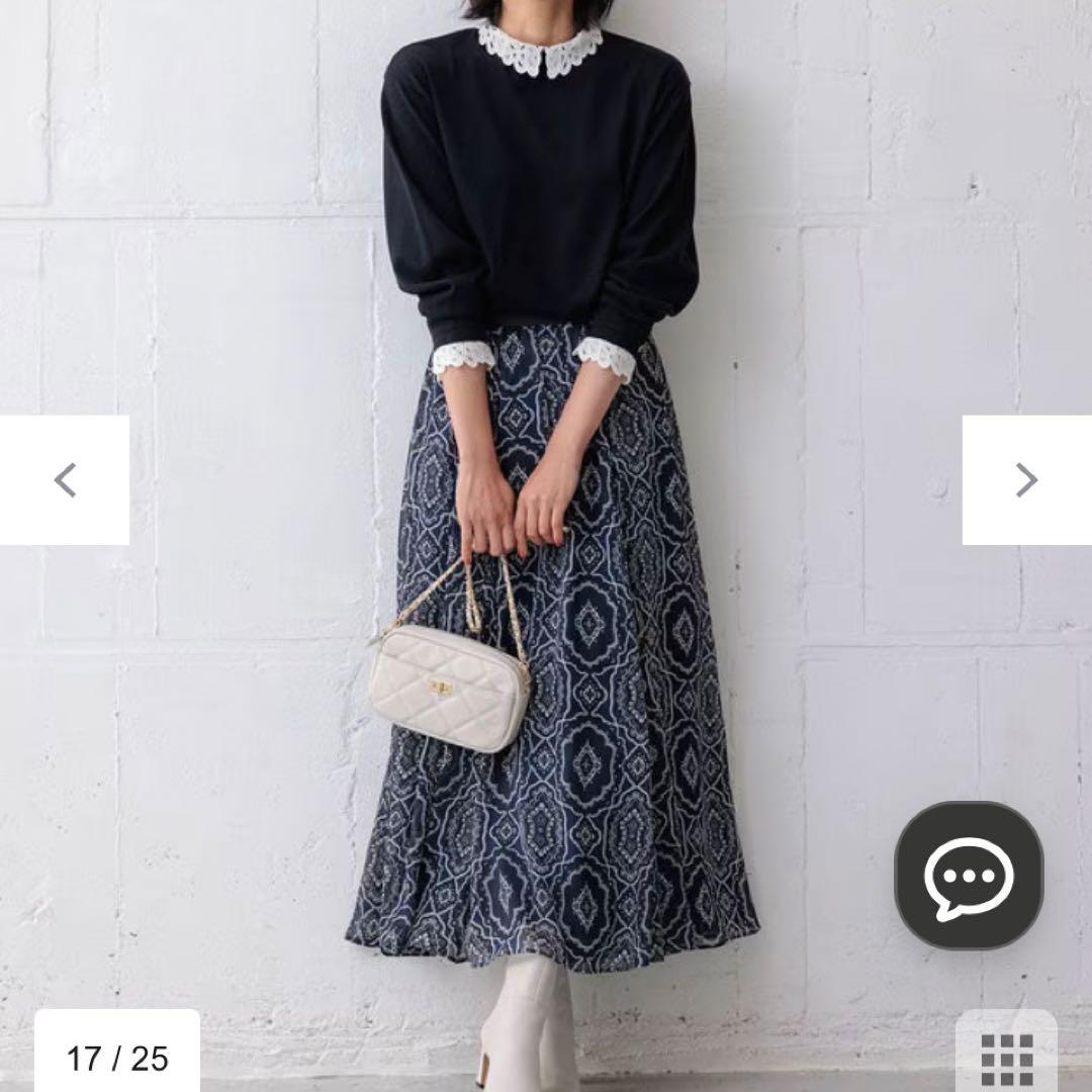 23区 オーナメントプリントギャザースカート　2024