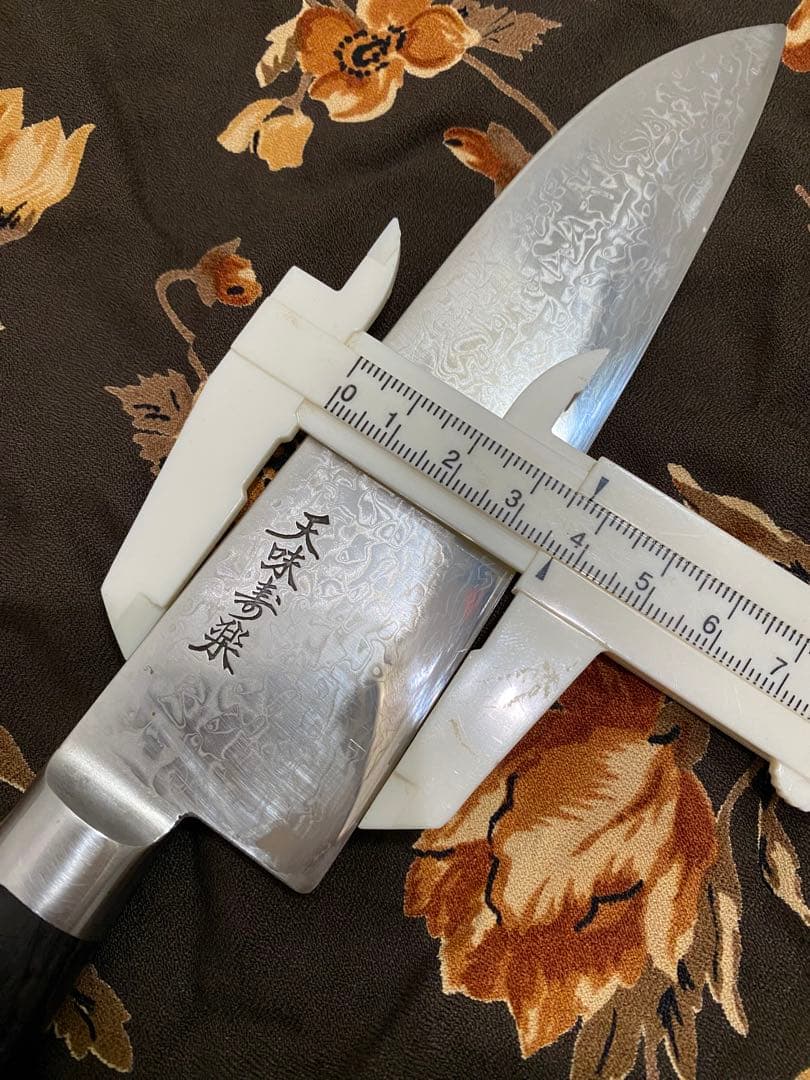 天味寿楽 三徳165mm VG10 ダマスカス 中古品