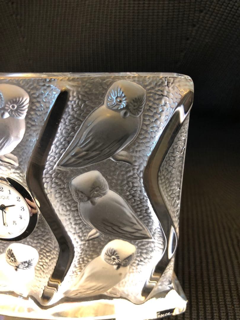 ラリック　PETITE PENDULE HULOTTES 置き時計　フクロウ