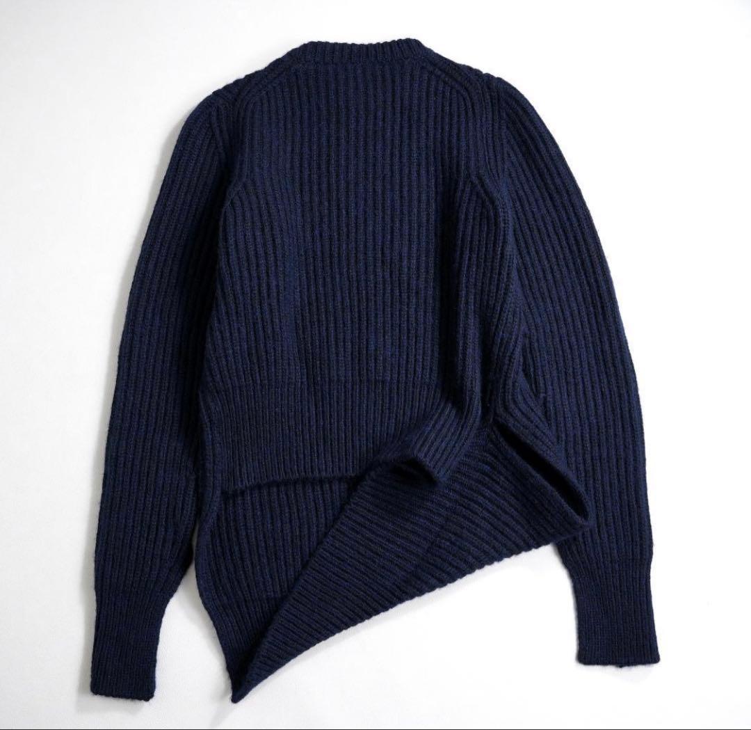 セリーヌ フィービー期 ネイビー カシミヤ ニット アシンメトリー 変形　希少