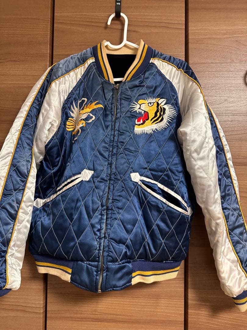ジ*ン様 希少 ヴィンテージ スカジャン 別珍 鷲刺繍 リバーシブル 80s 9