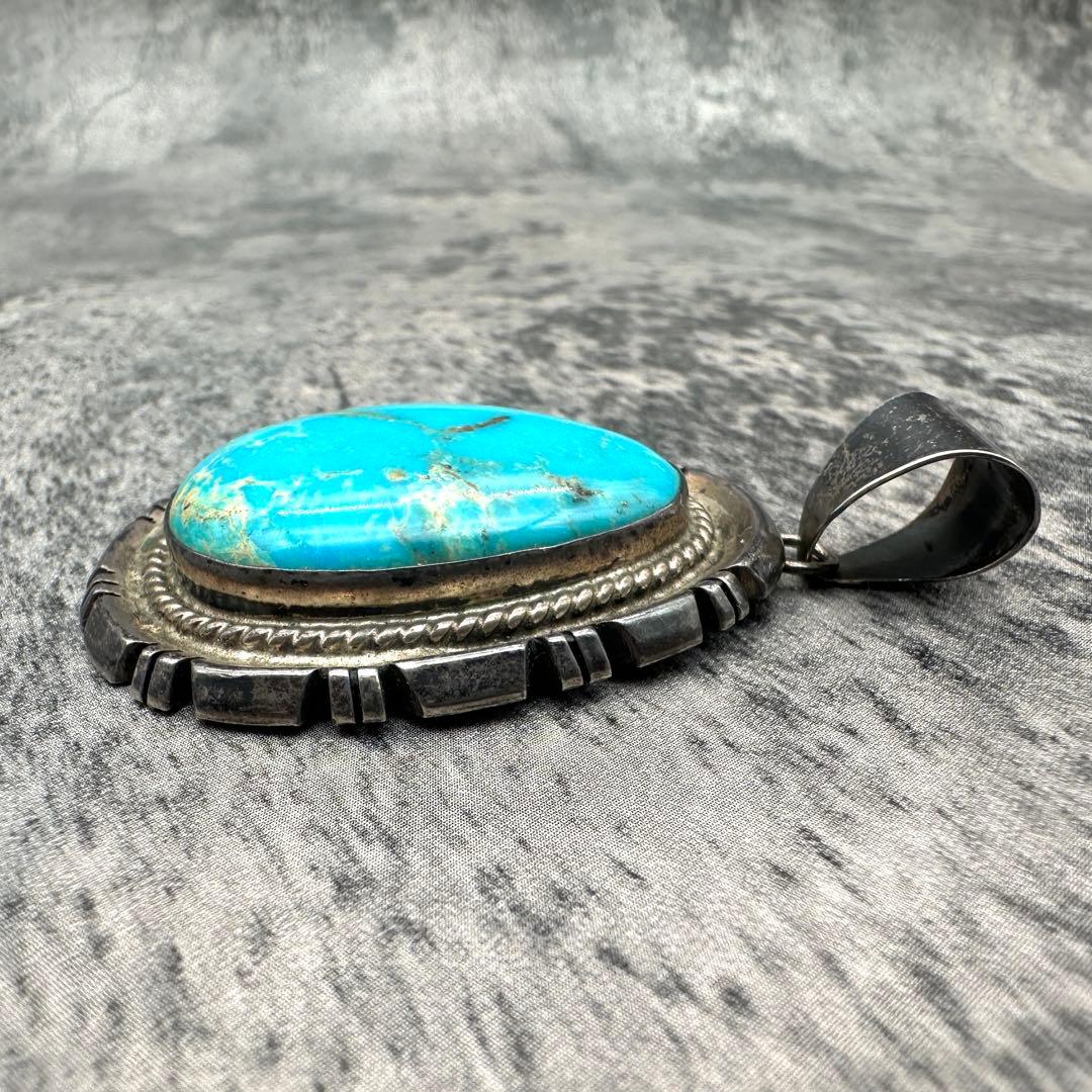 sterling silver turquoise pendant 大ぶり