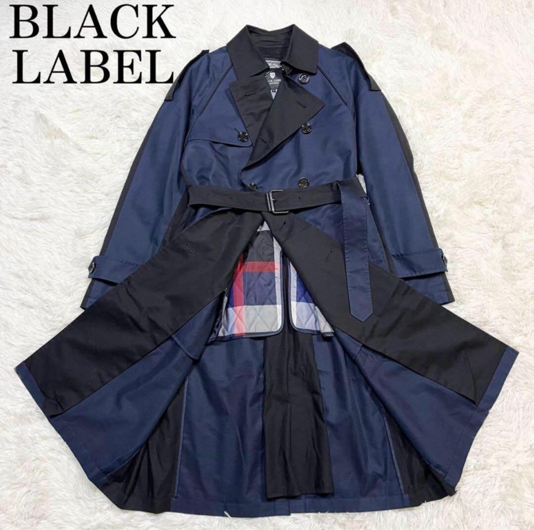 ブラックレーベルクレストブリッジ 2トーン ダブルブレスト トレンチコート