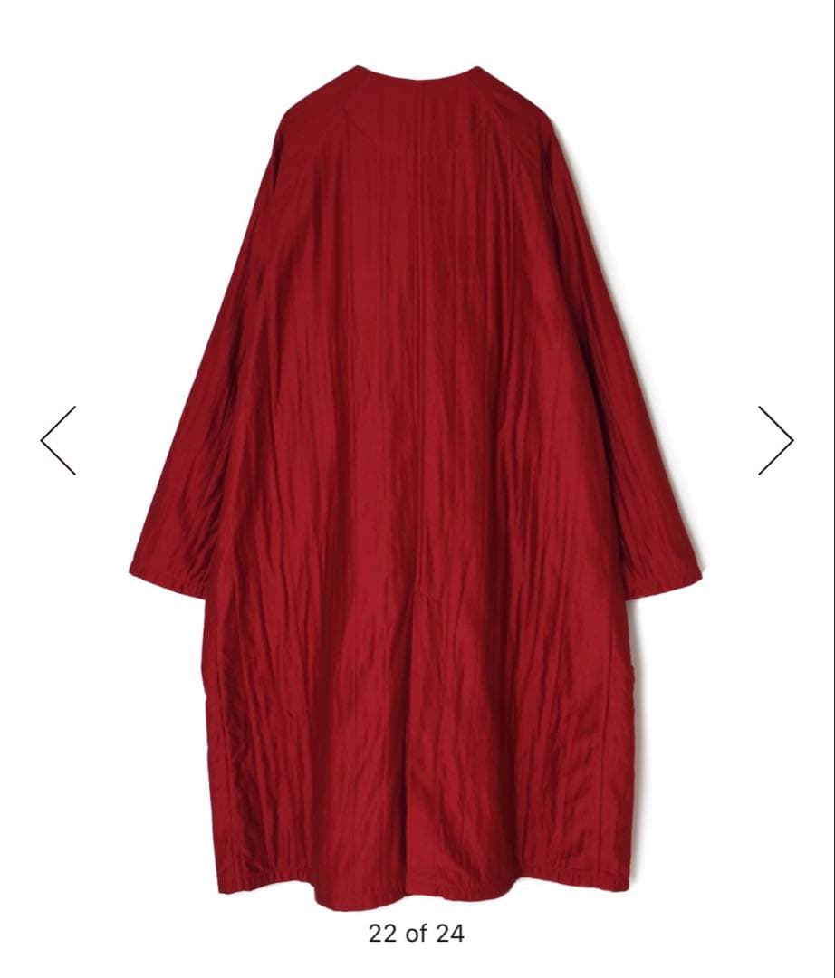 【新品未使用】メゾンドソイル2025A/W コットンシルクラグランコート レッド