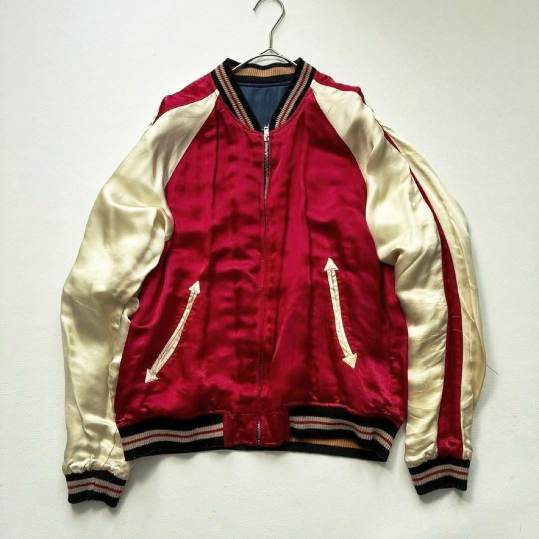 【Yasu】クロップドヘッズ 龍虎 富士山 刺繍 リバーシブル スカジャン