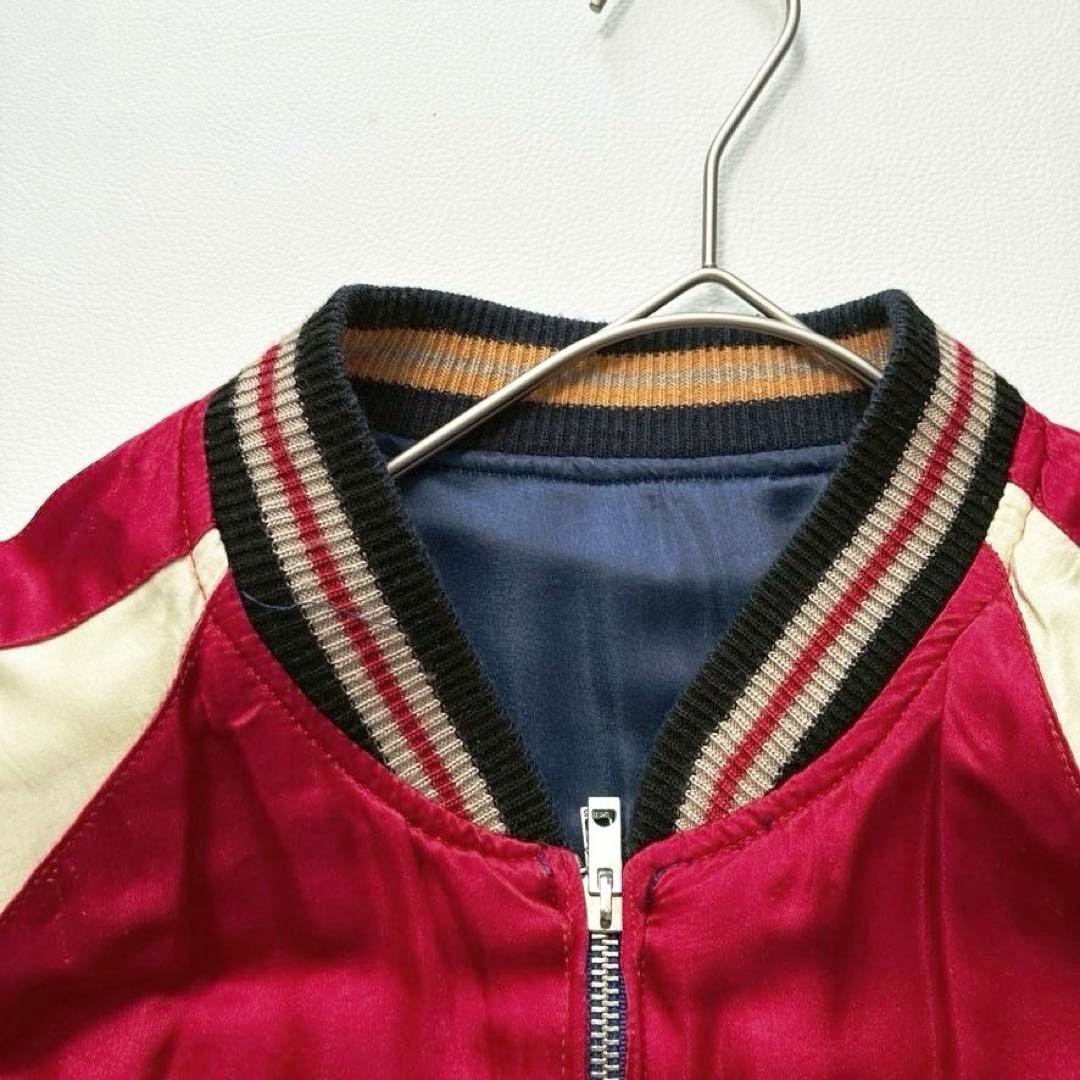 【Yasu】クロップドヘッズ 龍虎 富士山 刺繍 リバーシブル スカジャン