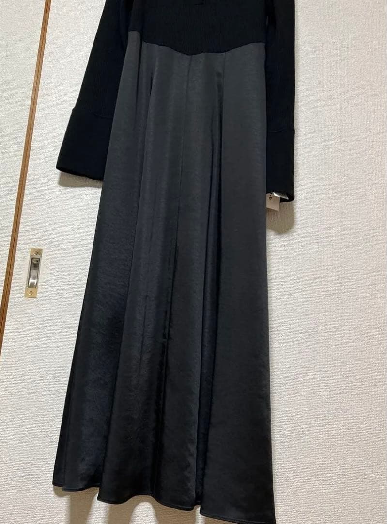 フレイアイディー　オープンポロカラーニットワンピース