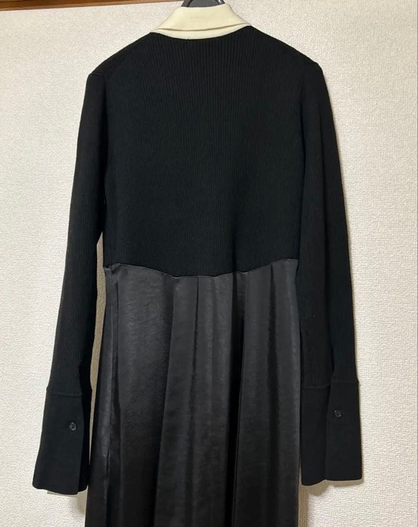 フレイアイディー　オープンポロカラーニットワンピース