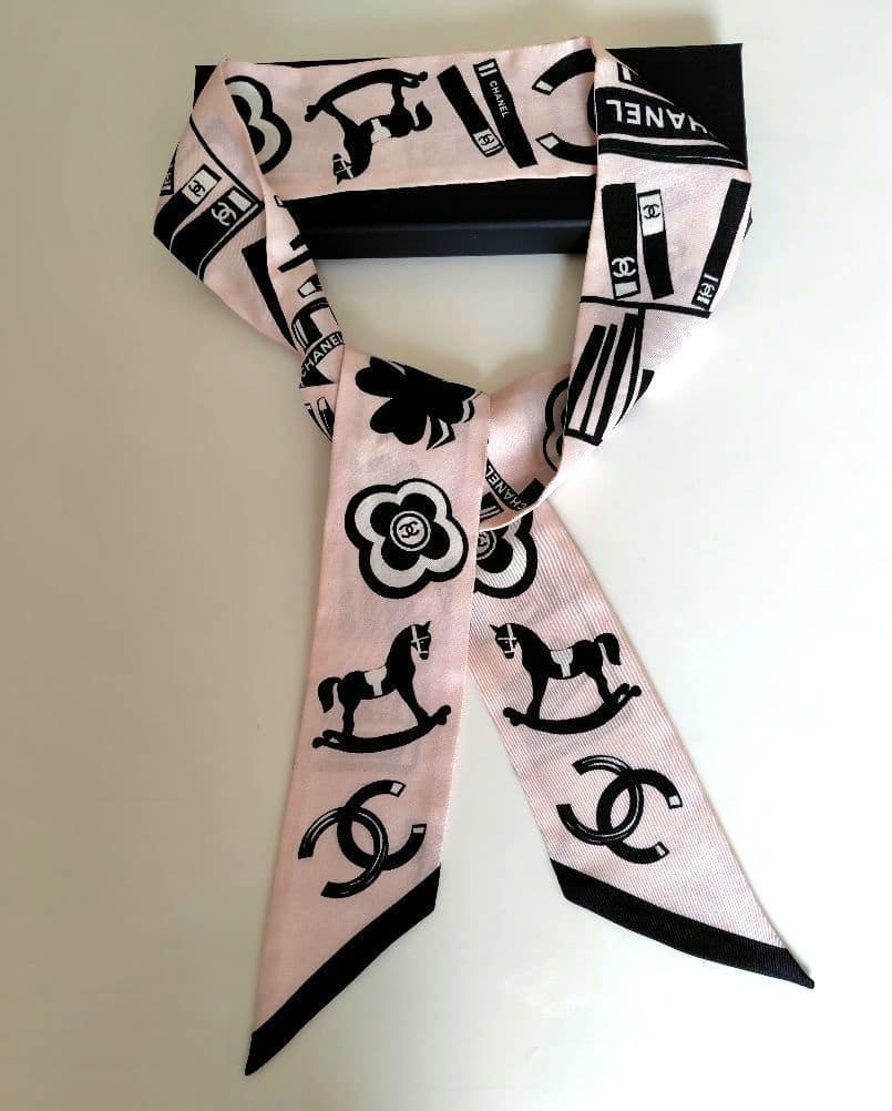 シャネル スカーフ ヘアーバンド 薄ピンク 未使用