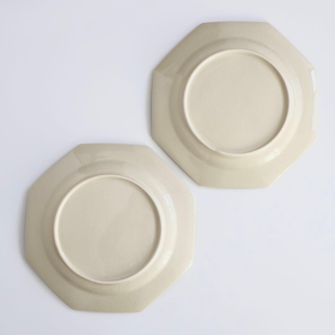 【新品未使用】石川隆児　八角皿　貫入　オクトゴナルプレート　うつわ　2枚セット