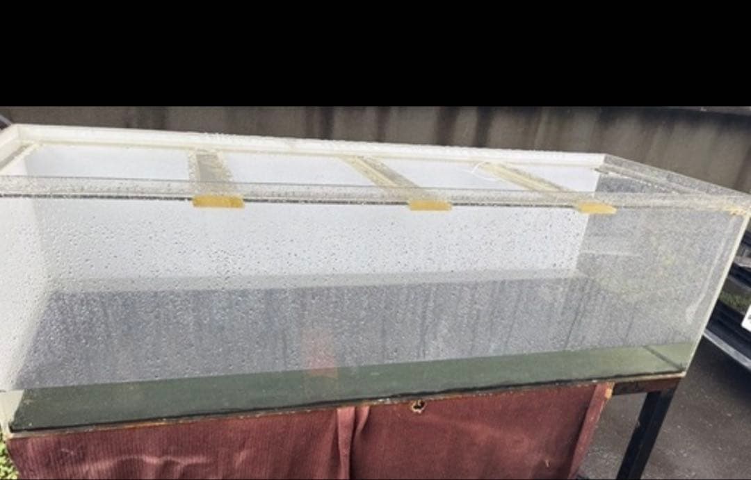 水槽のみ170cmの3面クリアー底面ブラック