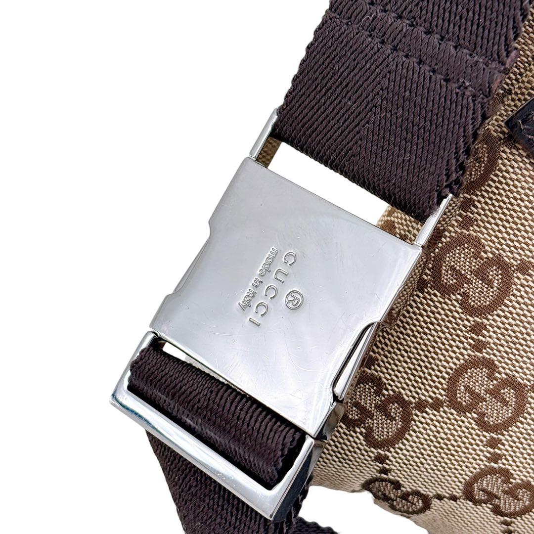 【美品】GUCCI/ボディバッグ/ウエストポーチ/GG キャンバス/ブラウン