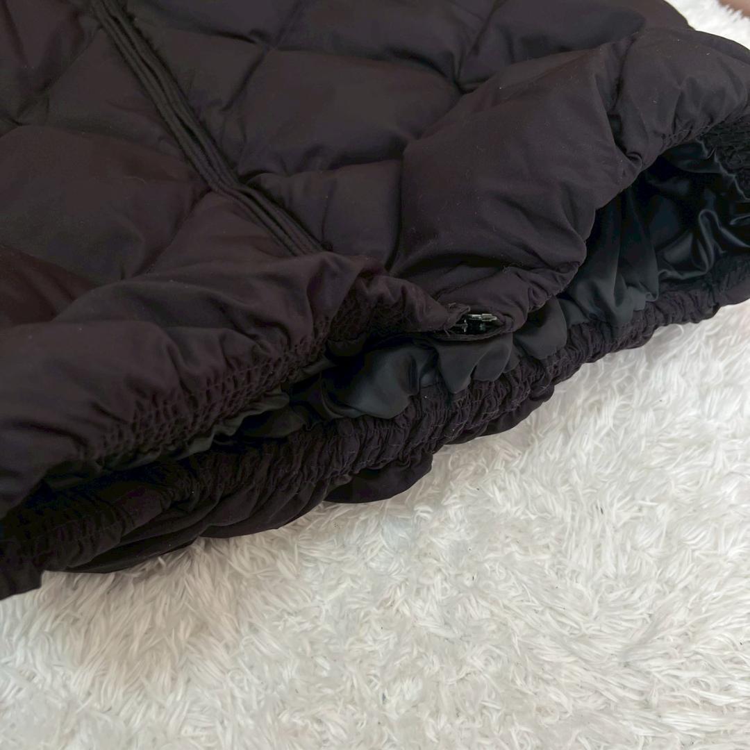 Audrey and John Wad ダウンコート M 黒 ノーカラー ロング