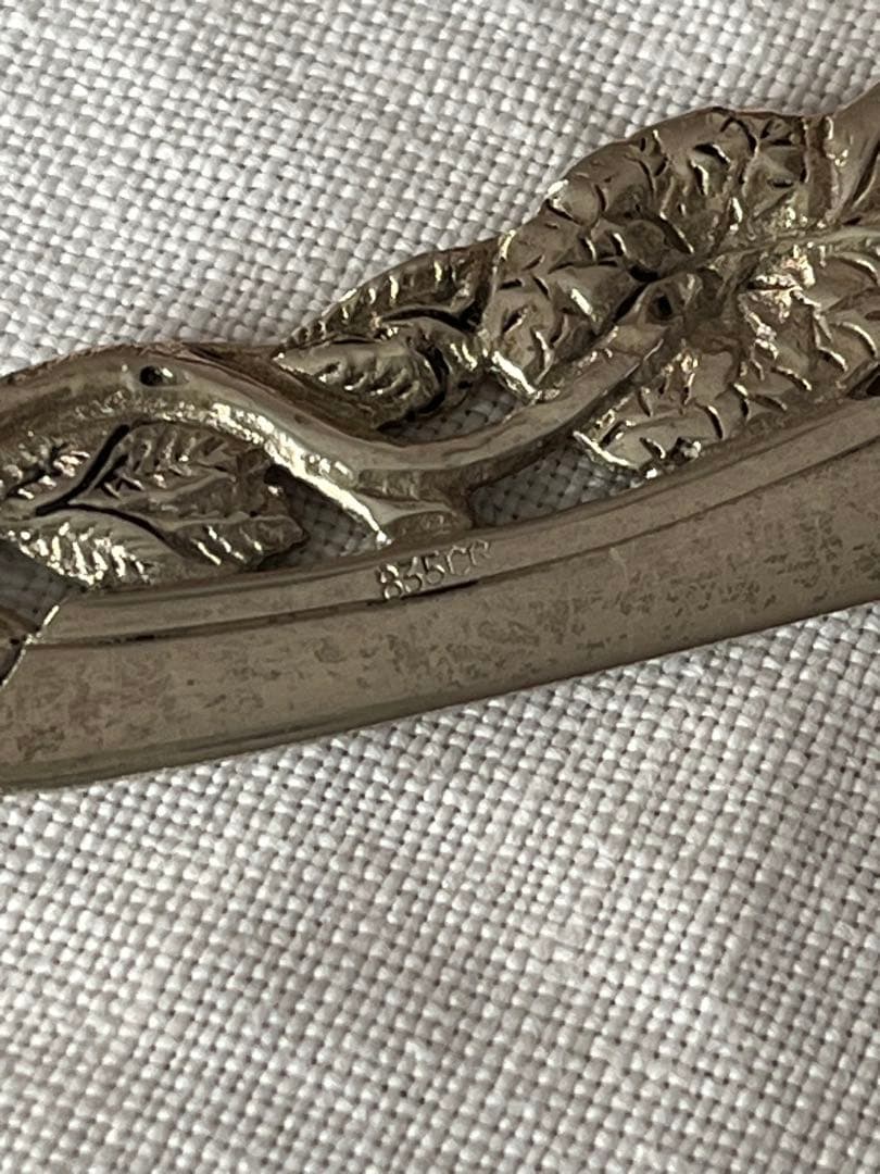 バターナイフ★シルバー835★アンティーク ★バラ柄★ピアッシング