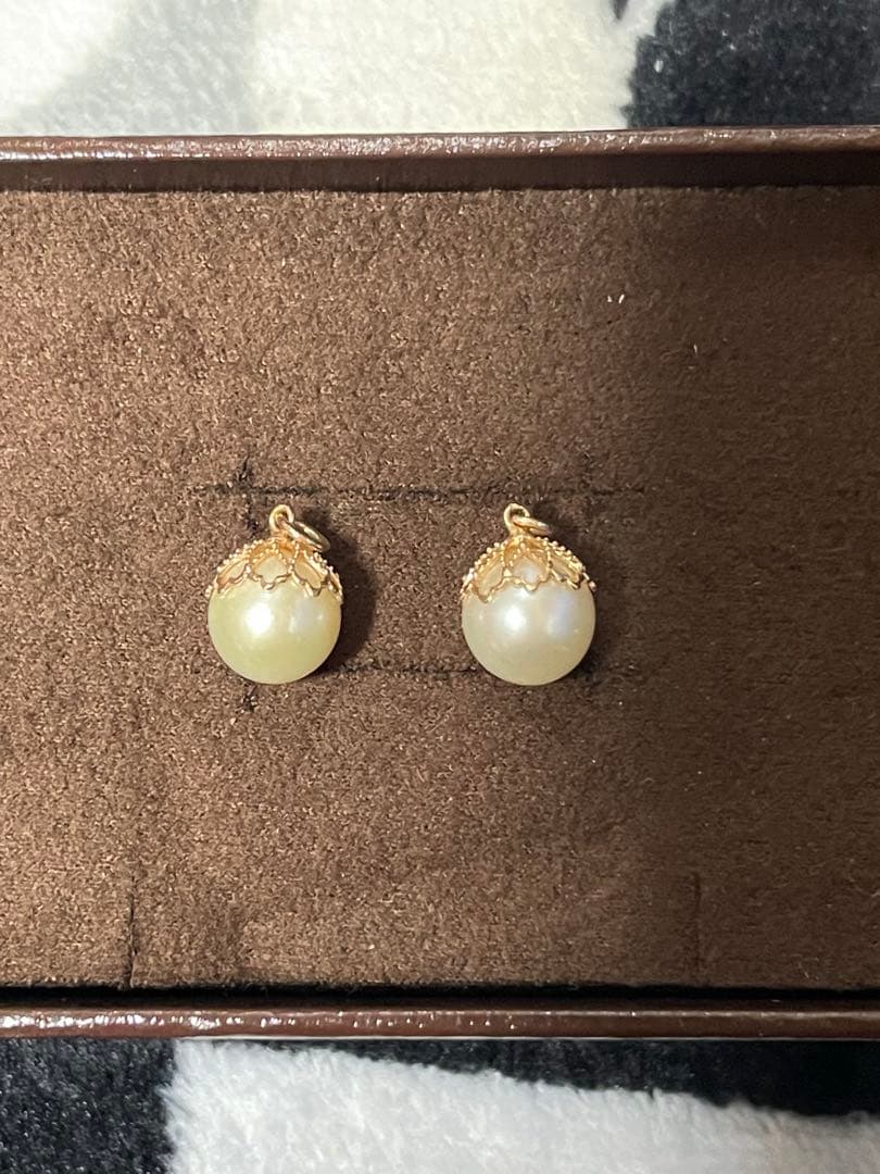 アガットピアスチャームパール