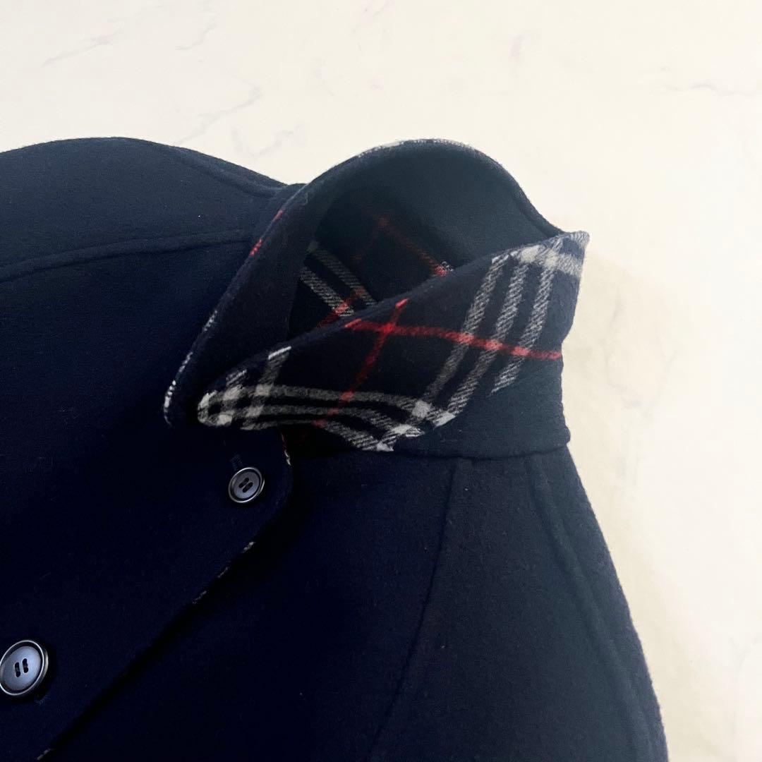 バーバリーズ　リバーシブル　ベルテッドコート　ネイビー　M相当