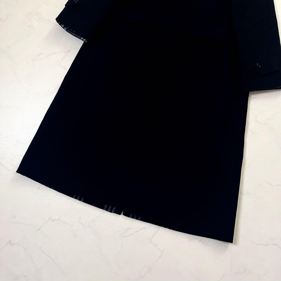 バーバリーズ　リバーシブル　ベルテッドコート　ネイビー　M相当
