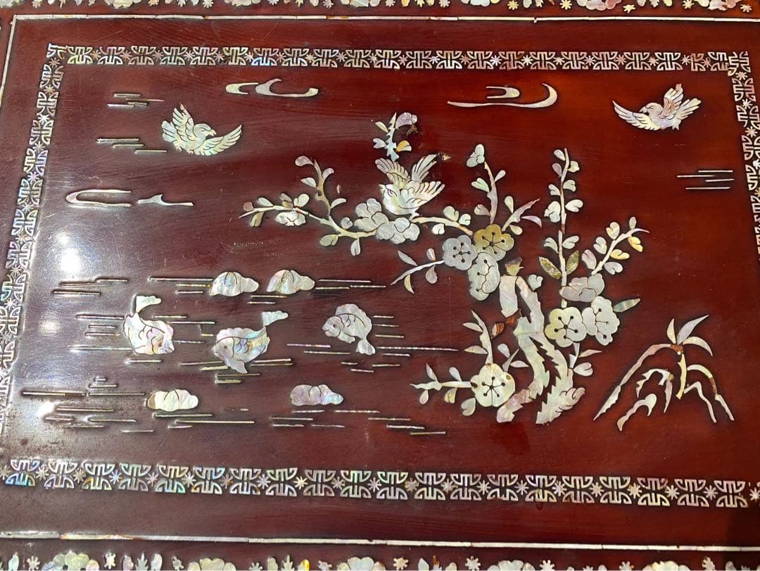 ローテーブル アンティーク 螺鈿 座卓 折りたたみテーブル インテリア