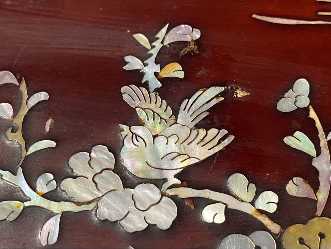 ローテーブル アンティーク 螺鈿 座卓 折りたたみテーブル インテリア