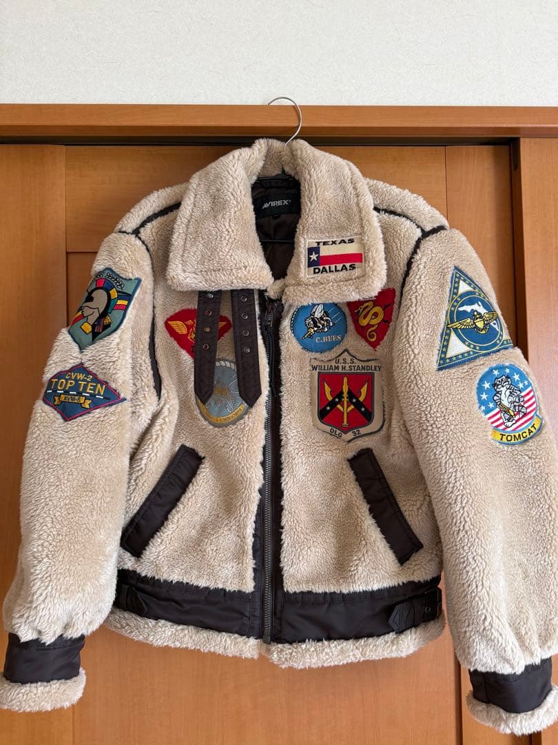 【お値下げ！】AVIREX レトロボアB-3トップガンジャケット（ベージュ）