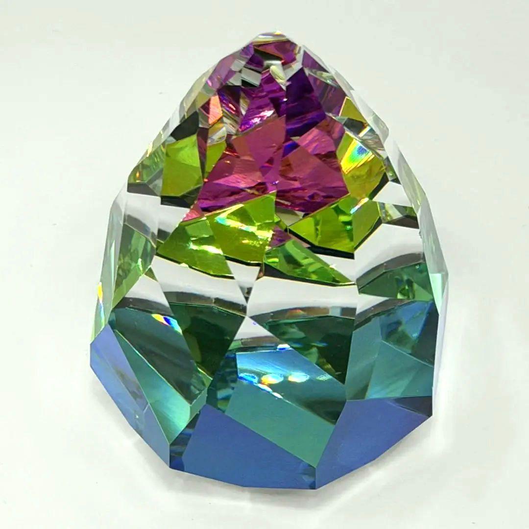 希少 当時もの☆スワロフスキー クリスタル ペーパーウェイト 旧ロゴ レインボー