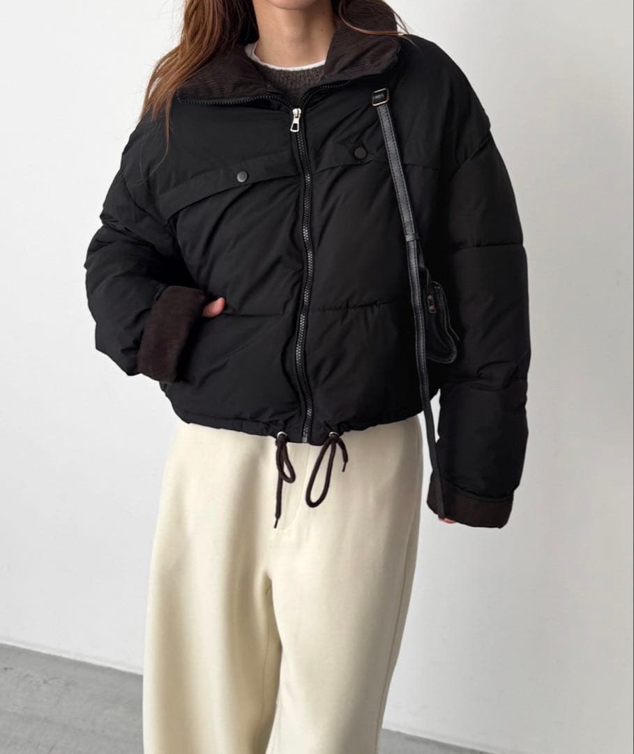 CANAL JEAN Lakey Park　配色パファーショートブルゾン