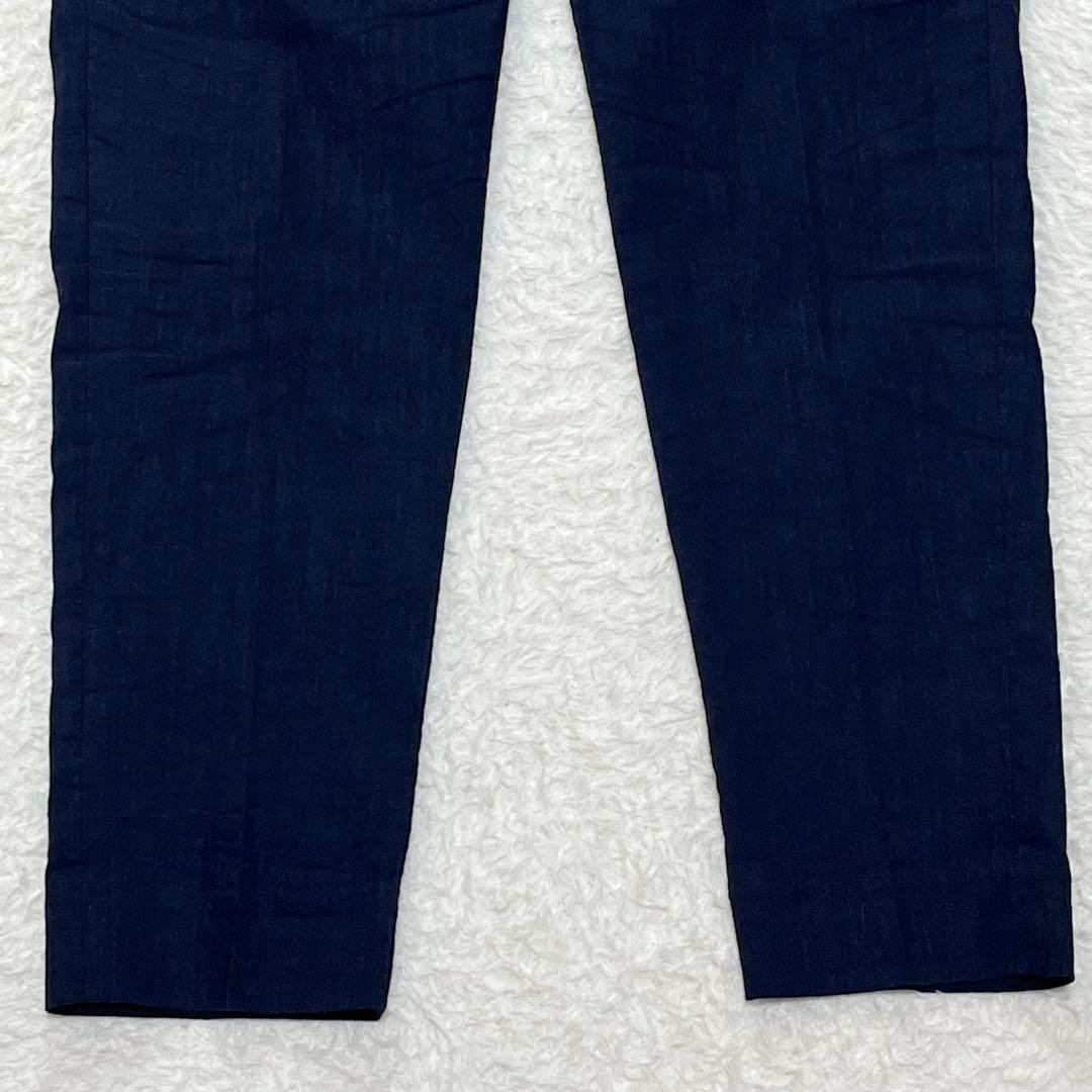 プラステ　PLST セットアップ　スーツ　ノーカラー　パンツ　リネン　ネイビー