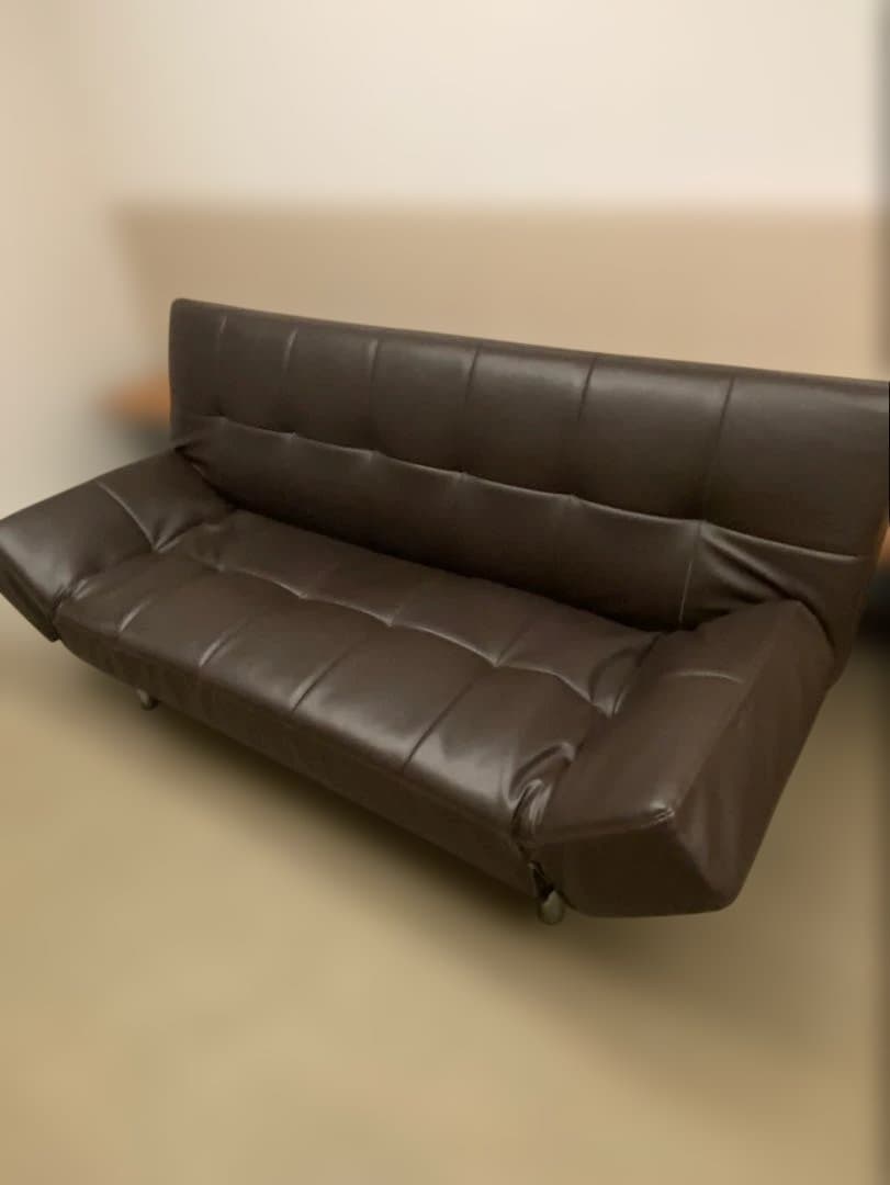 アイリスオーヤマ　合皮ソファベッド　2人がけ　レザーソファ