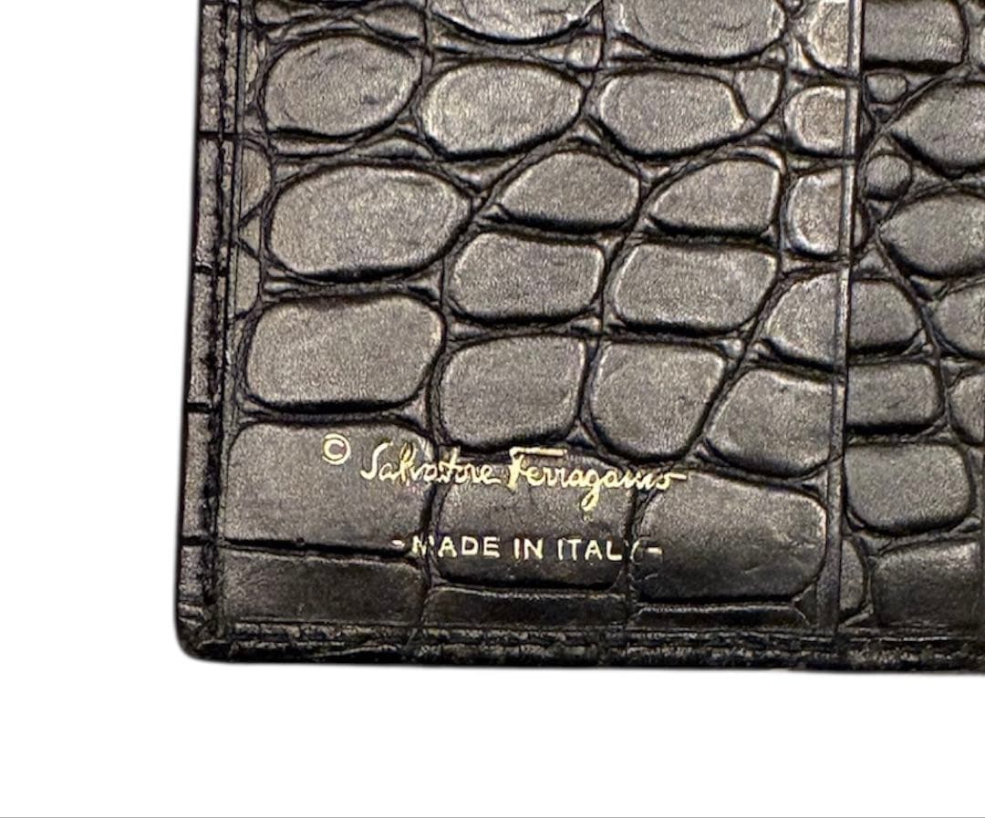希少クロコ★サルヴァトーレフェラガモ 財布 ヴァラ レザー ゴールド金具