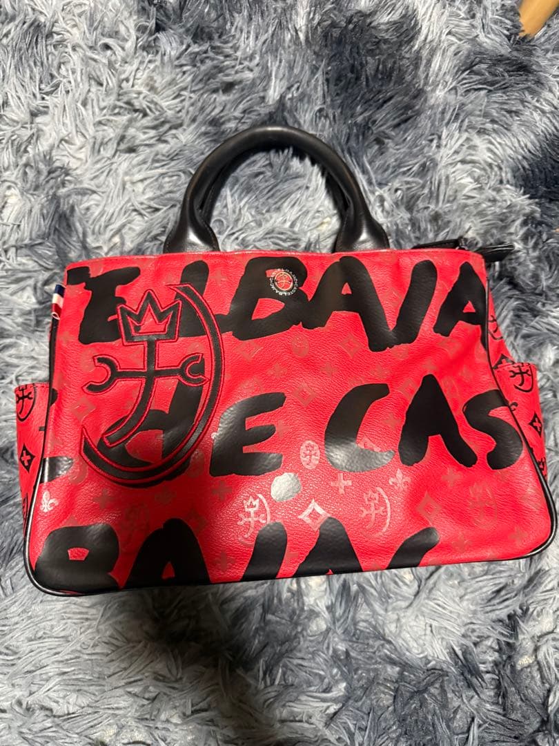 CASTELBAJAC本革 レッド ロゴ入り トートバッグ