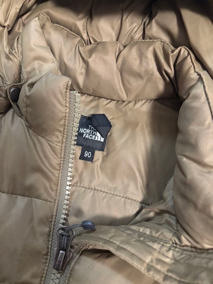 THE NORTH FACE フード付きダウンジャケット 90サイズ カーキ