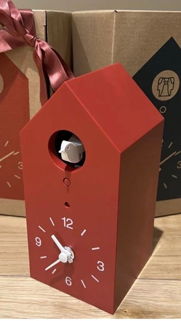 無印良品　鳩時計　レンガ　赤