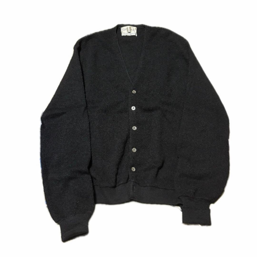 60s アルパカ　カーディガン　ブラック