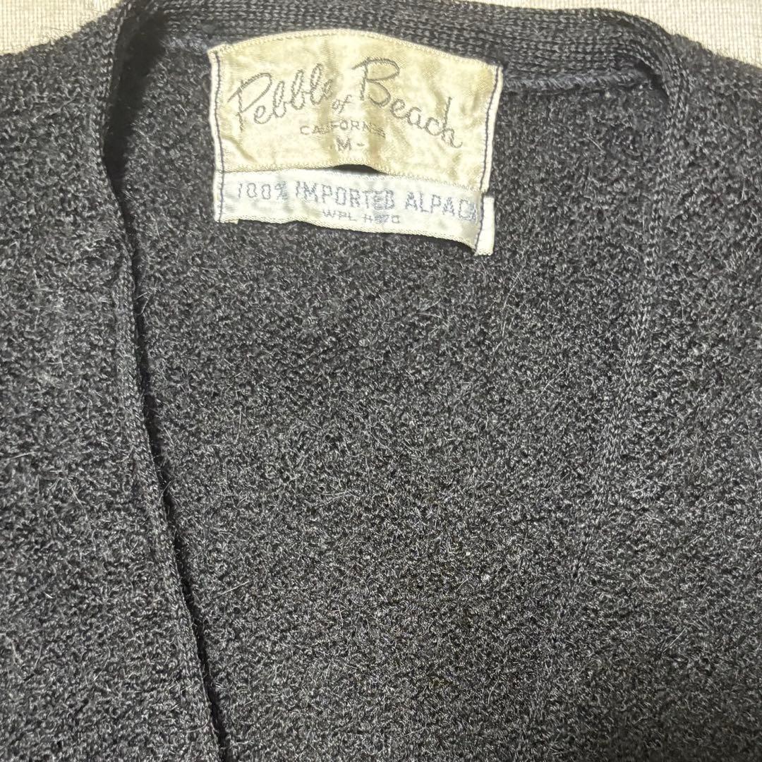60s アルパカ　カーディガン　ブラック