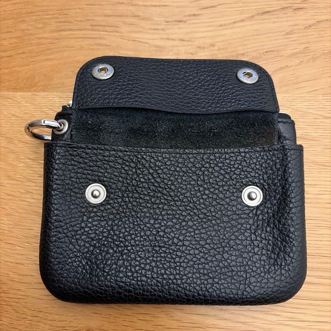 LOMEI Zipper Compact Wallet ブラック