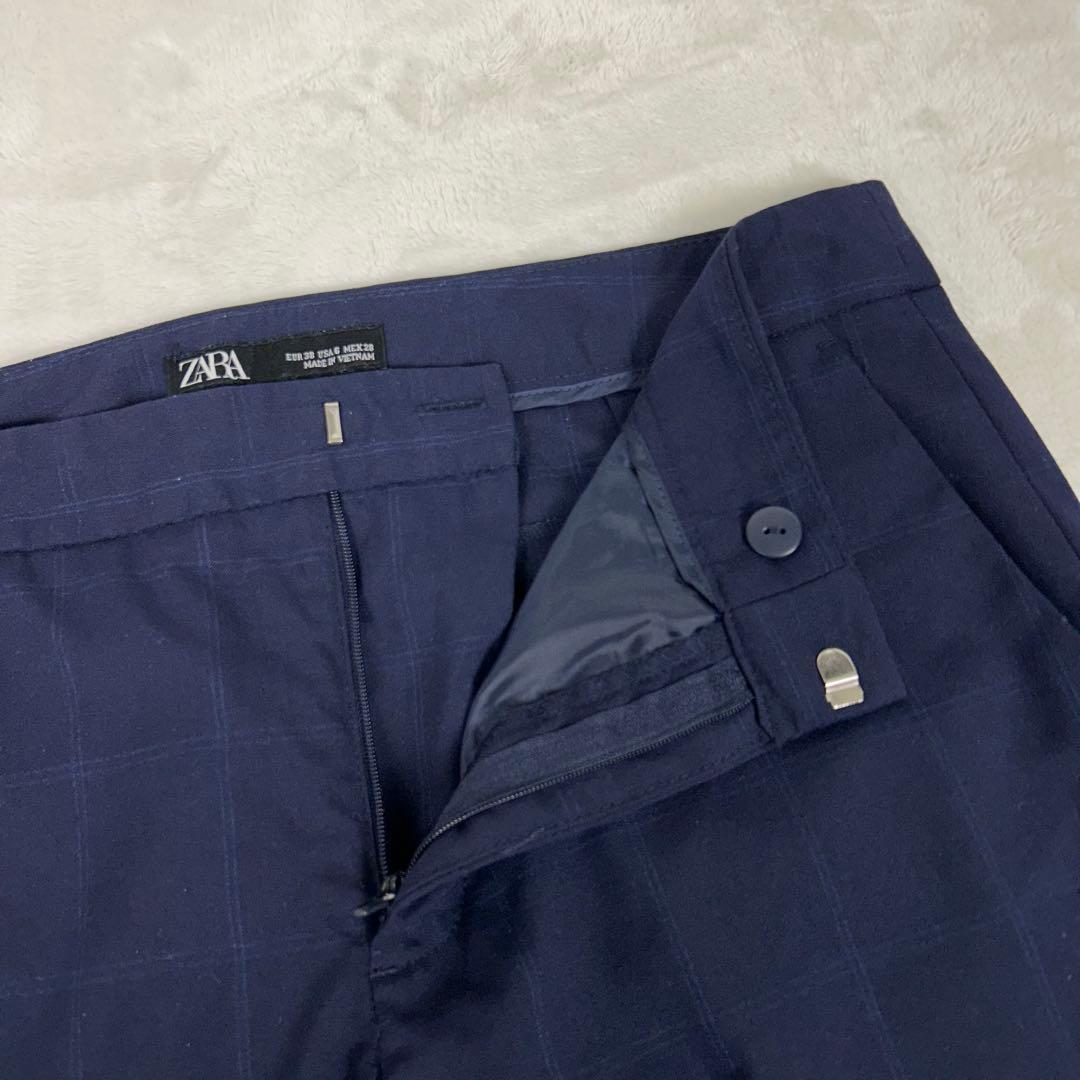 人気♡ザラ パンツスーツセットアップ ノーカラー チェック 大きいサイズ 洗濯