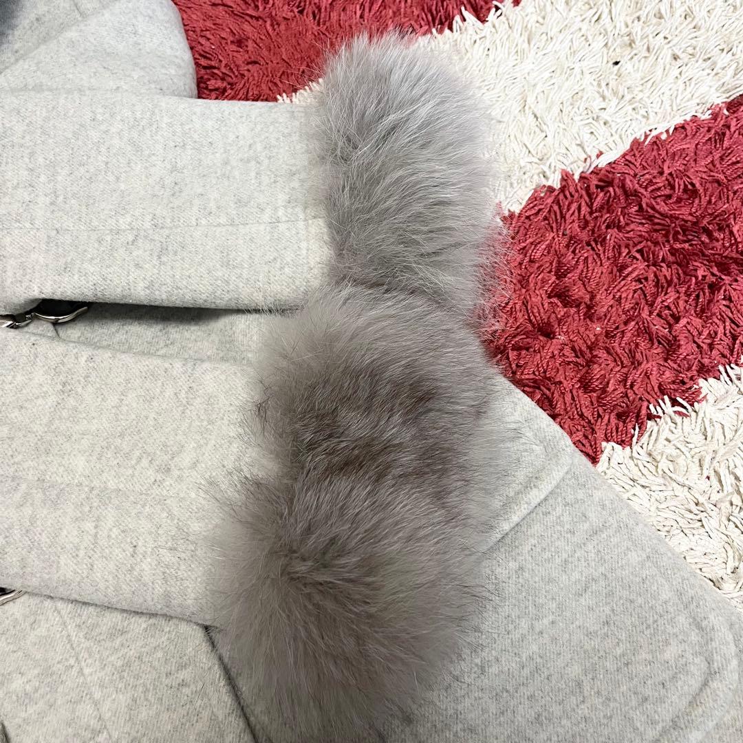 ジャスグリッティー ダッフルコート フォックス ファー 金具 牛革