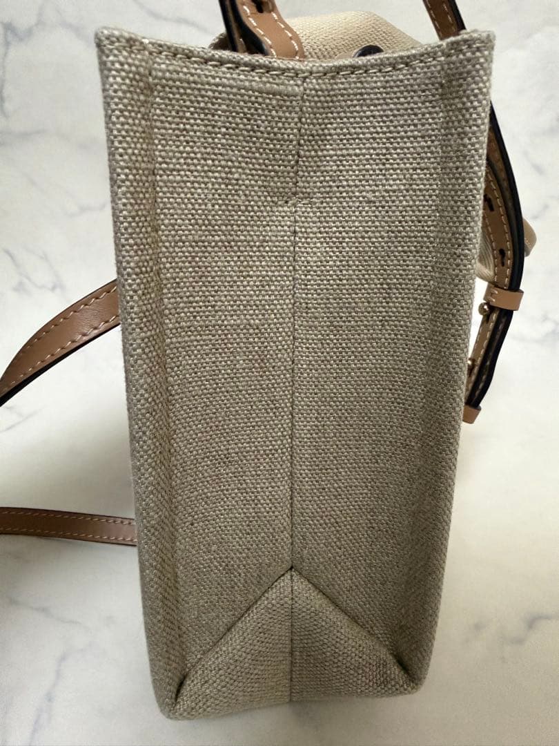 あま　Chloe WOODY SMALL トートホワイト✕ベージュ