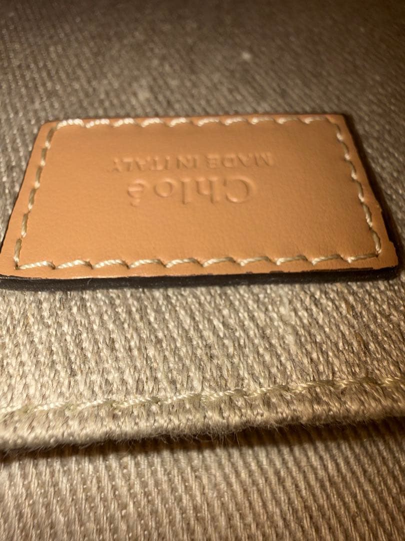 あま　Chloe WOODY SMALL トートホワイト✕ベージュ