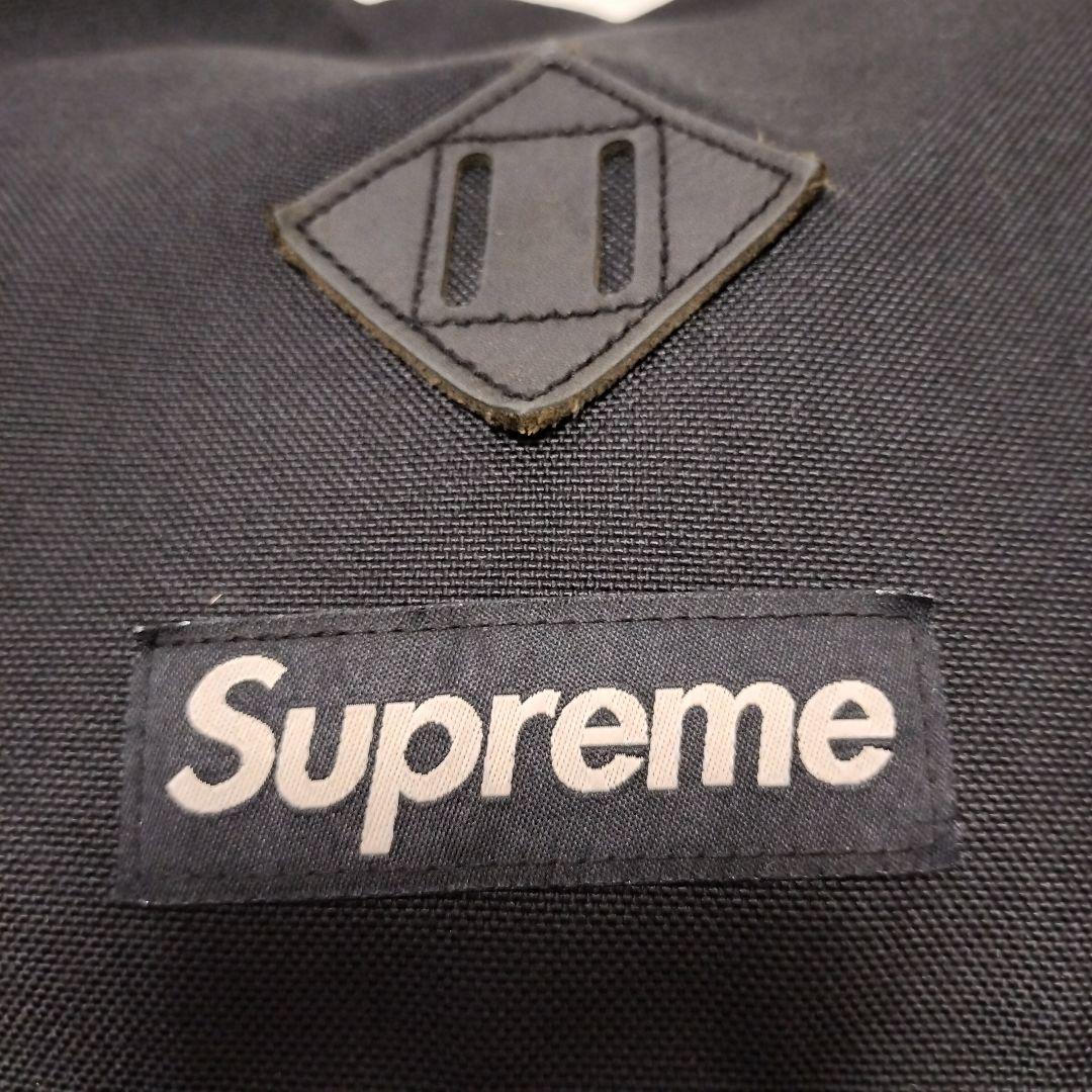 シュプリーム メッセンジャーバッグ ナイロン レザー 黒 黄色