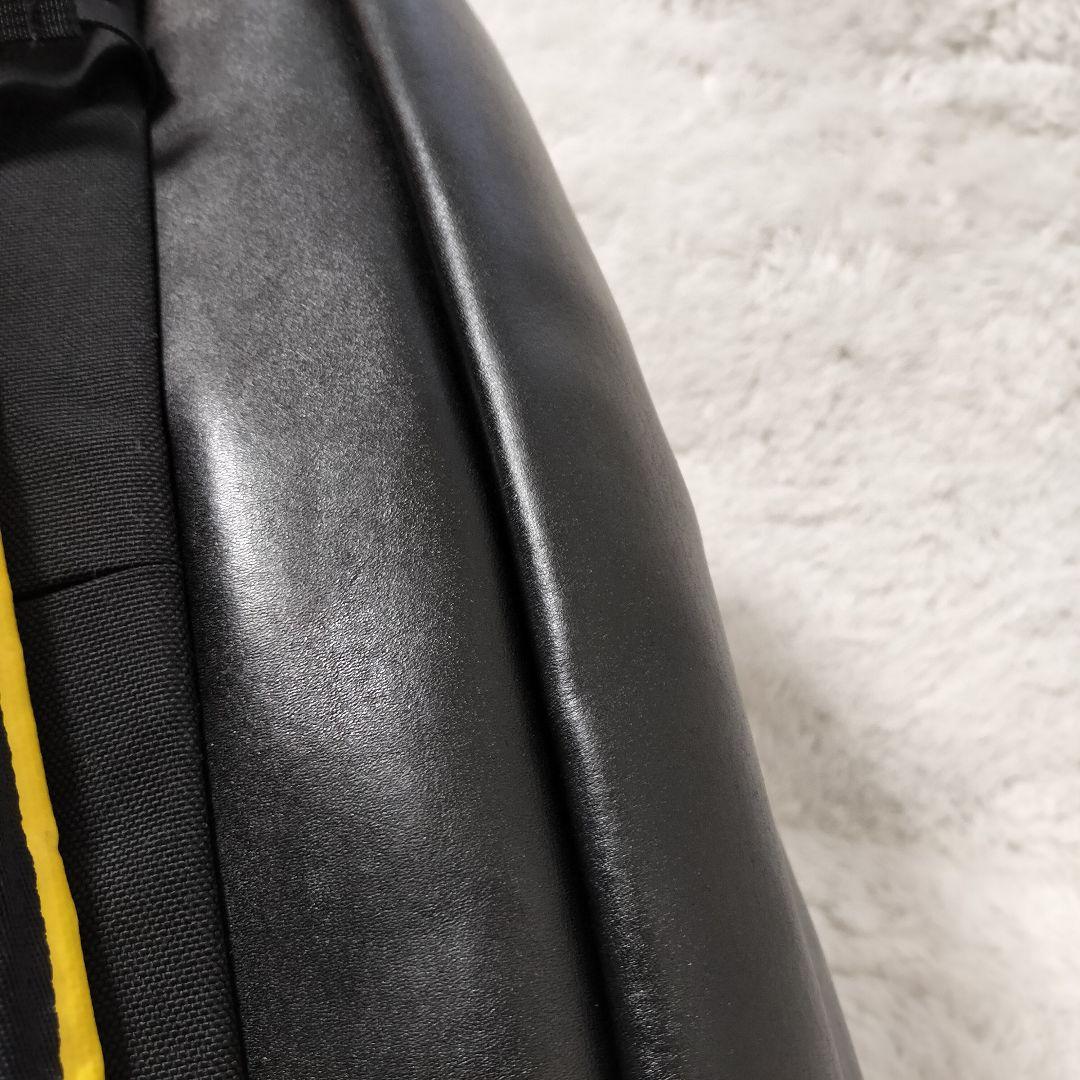 シュプリーム メッセンジャーバッグ ナイロン レザー 黒 黄色