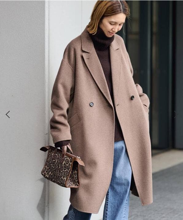 フレームワーク SUPER160’s ダブルブレストコート ブラウン 38