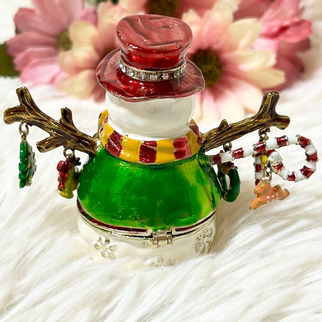 【美品】シリウス ピューター ジュエリーケース 真鍮 サンタ スノーマン お家