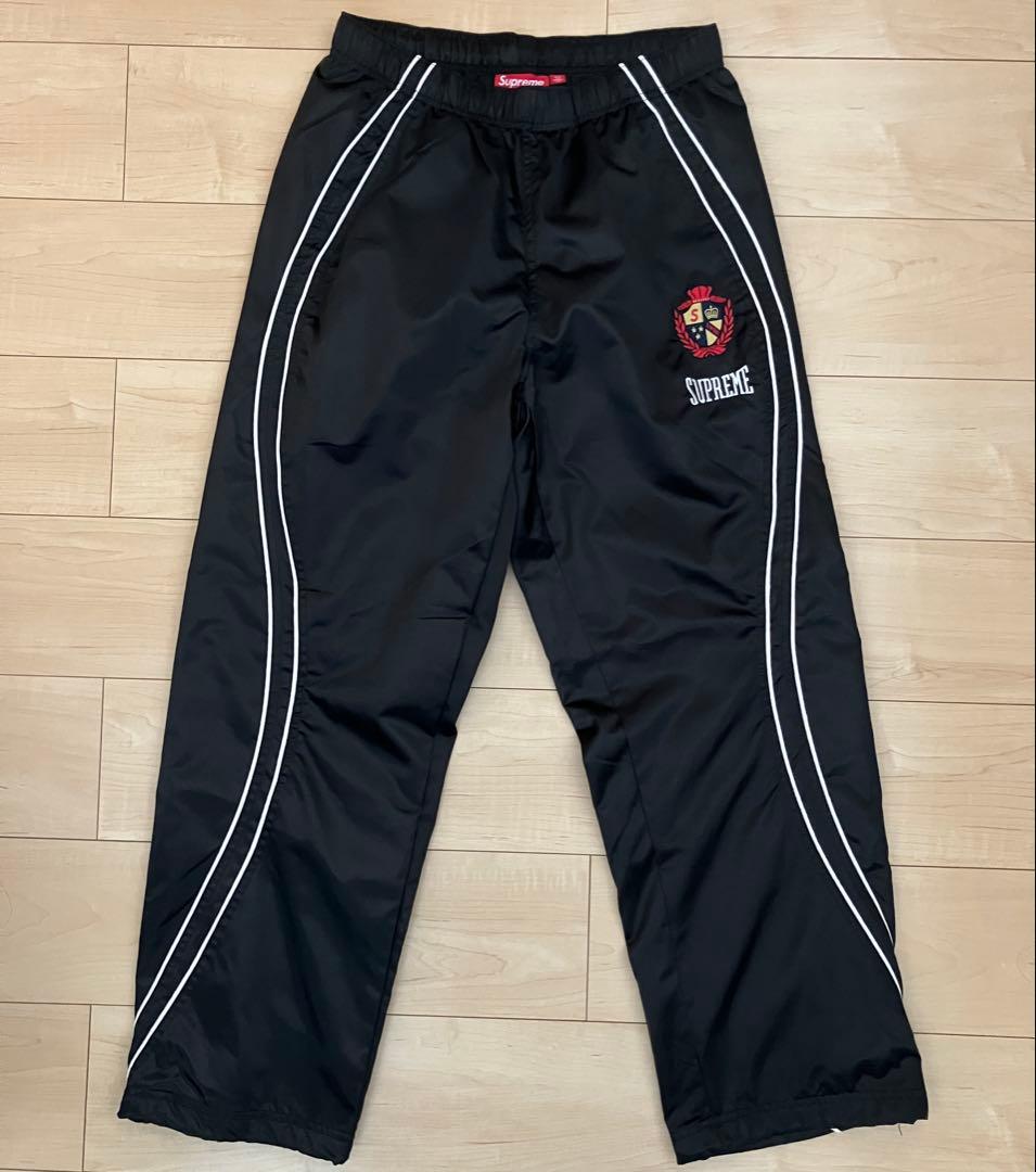 【SUPREME】 Satin Piping track pant black