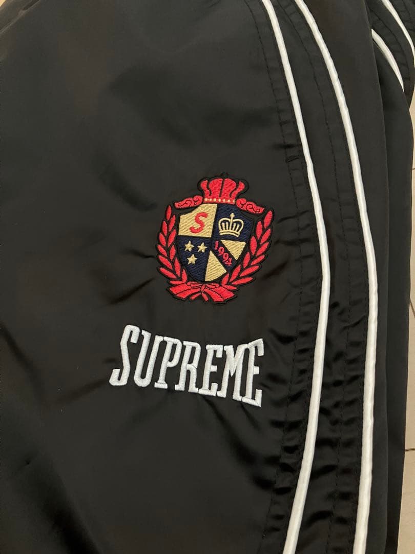 【SUPREME】 Satin Piping track pant black