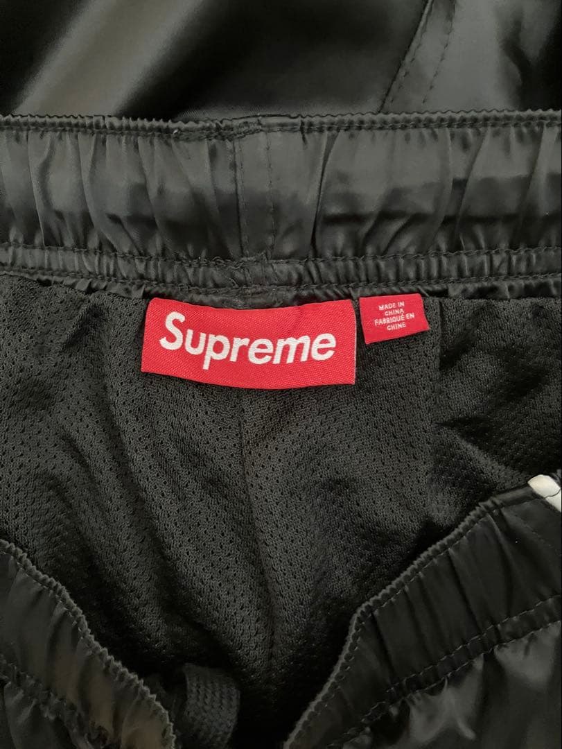 【SUPREME】 Satin Piping track pant black