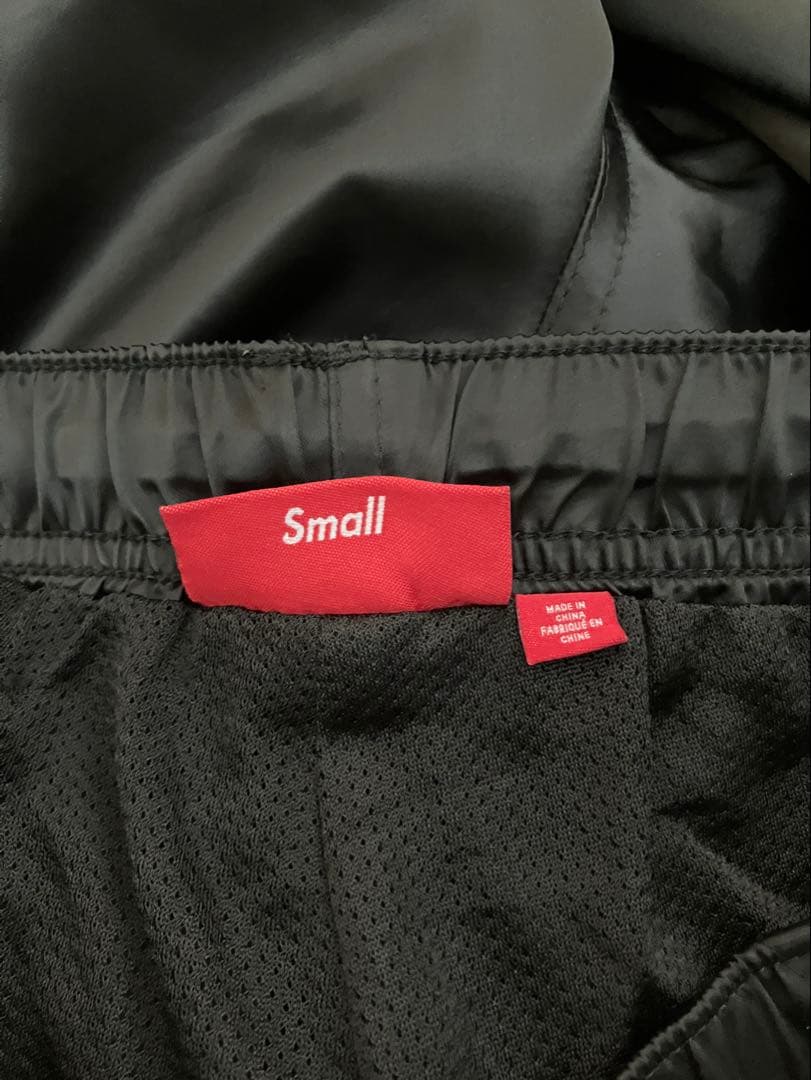 【SUPREME】 Satin Piping track pant black